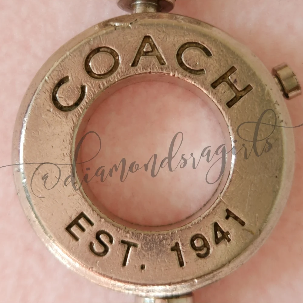 COACH Silver 2-piece Valet Keychain KeyRing Silver VGUC